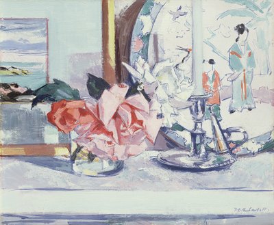 A Still Life - Roses by Francis Campbell Boileau Cadell